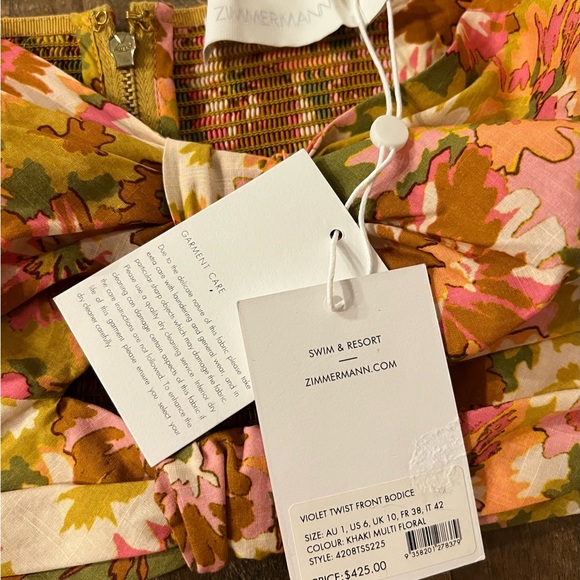 NWT ✨ Zimmermann Violet Twist Front Bodice - Picture 7 of 13